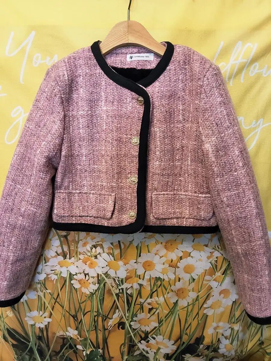반얀트리 핑크 트위드 자켓 S バニャンツリー ピンク ツイード