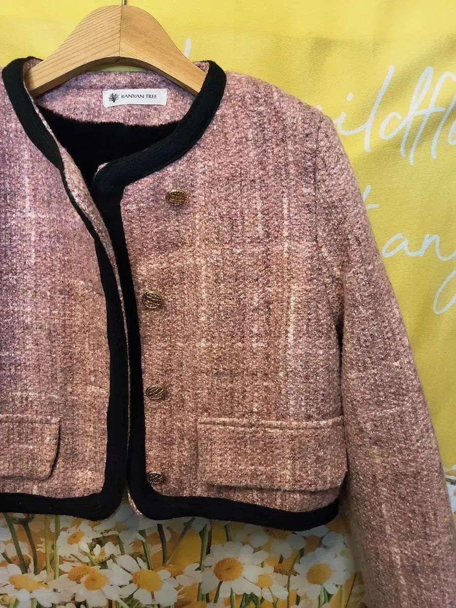 반얀트리 핑크 트위드 자켓 S バニャンツリー ピンク ツイード