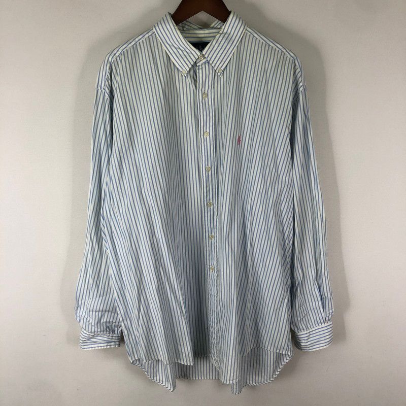 品 RALPH LAUREN ラルフローレン 90 s STRIPE L SHIRT 90年代 ストライプ ロングスリーブ シャツ 長袖 トップス 147-251129-ks-17-tei