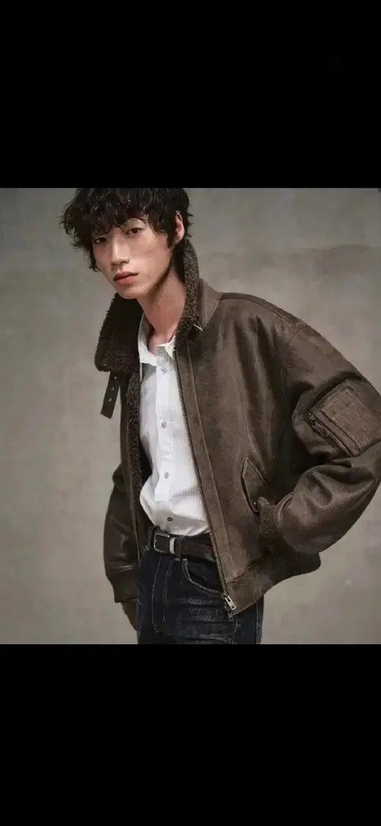 LMOOD エルムード カウハイド ムートン ジャケット ブラウン 46