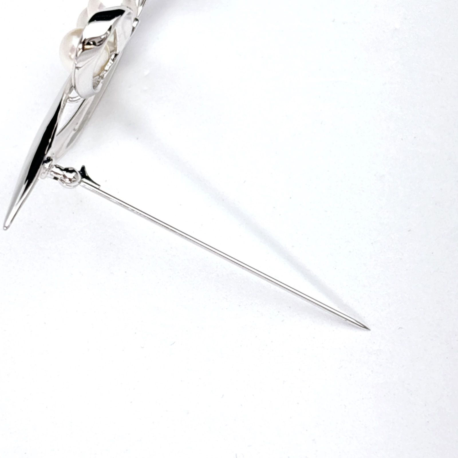 未使用級 MIKIMOTO ミキモト シルバー ブローチ パール 3粒