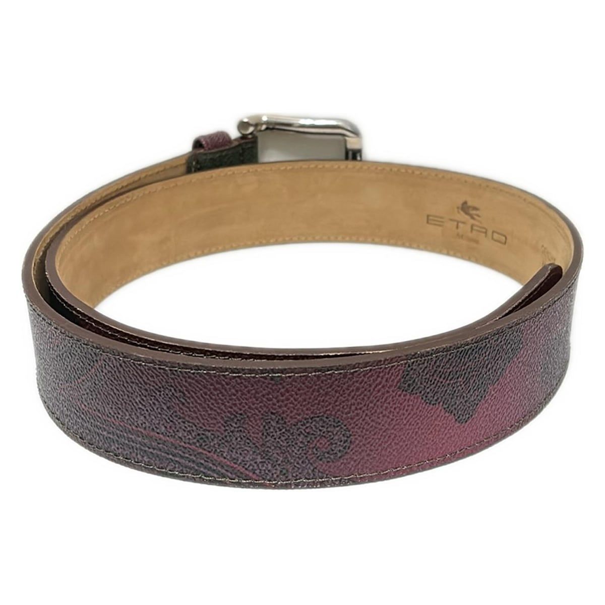 ETRO エトロ ベルト 100 40 レッド ダークグリーン マルチ