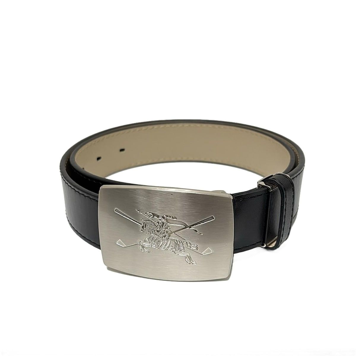 BURBERRY GOLF バーバリーゴルフ ベルト ブラック　レザー　バックル BURBERRYGOLF(バーバリーゴルフ) ベルト美品 - 黒 レザー - メルカリ