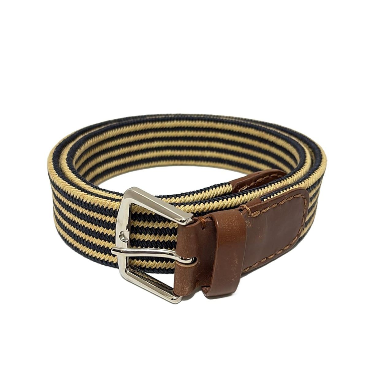 loro piana ブラウン ベルト サイズ38 Loro Piana(ロロピアーナ) ベルト 95/38 - ネイビー×イエロー×ブラウン