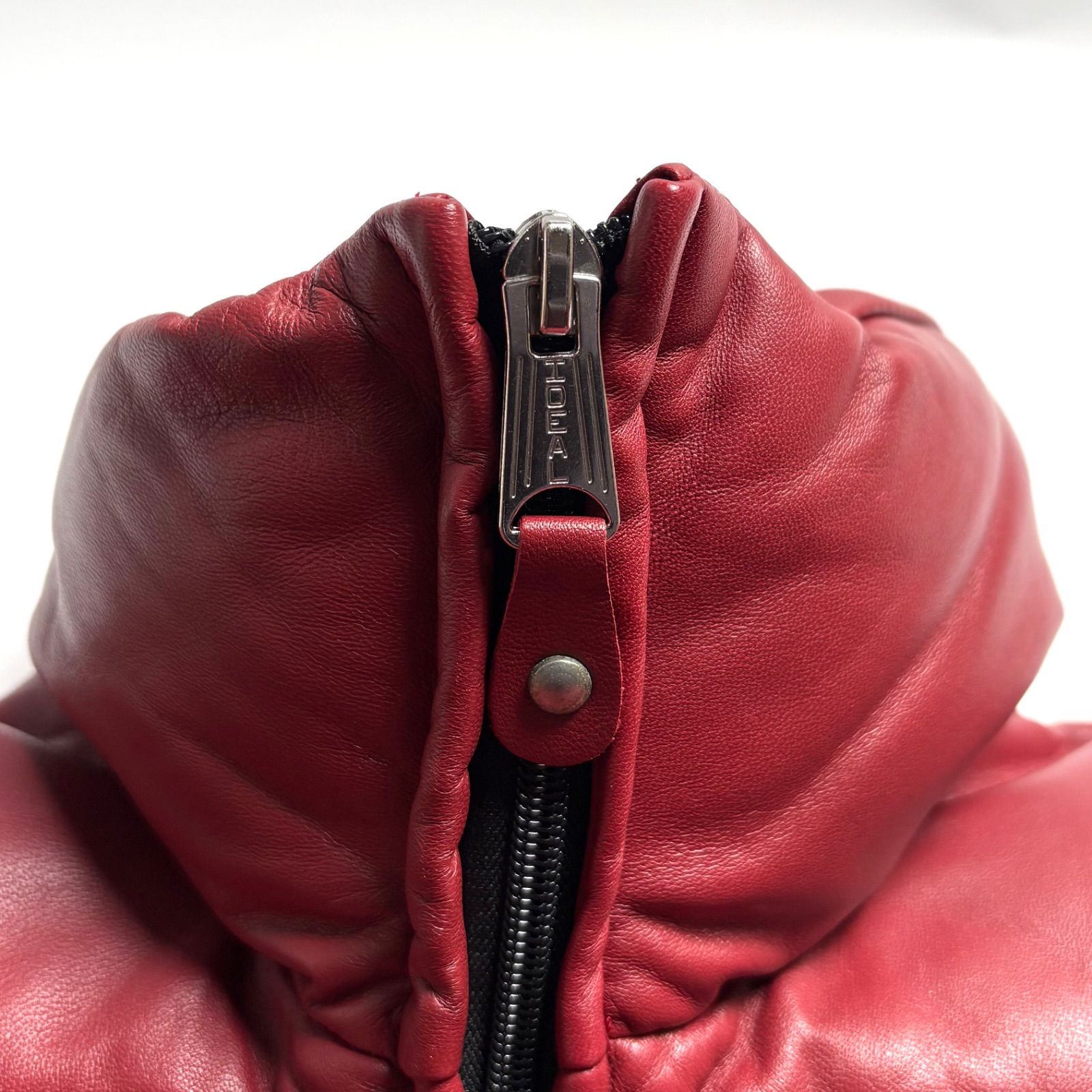 羊革】Schott レザー ダウンジャケット 赤 S 本革 ボルドー - メルカリ
