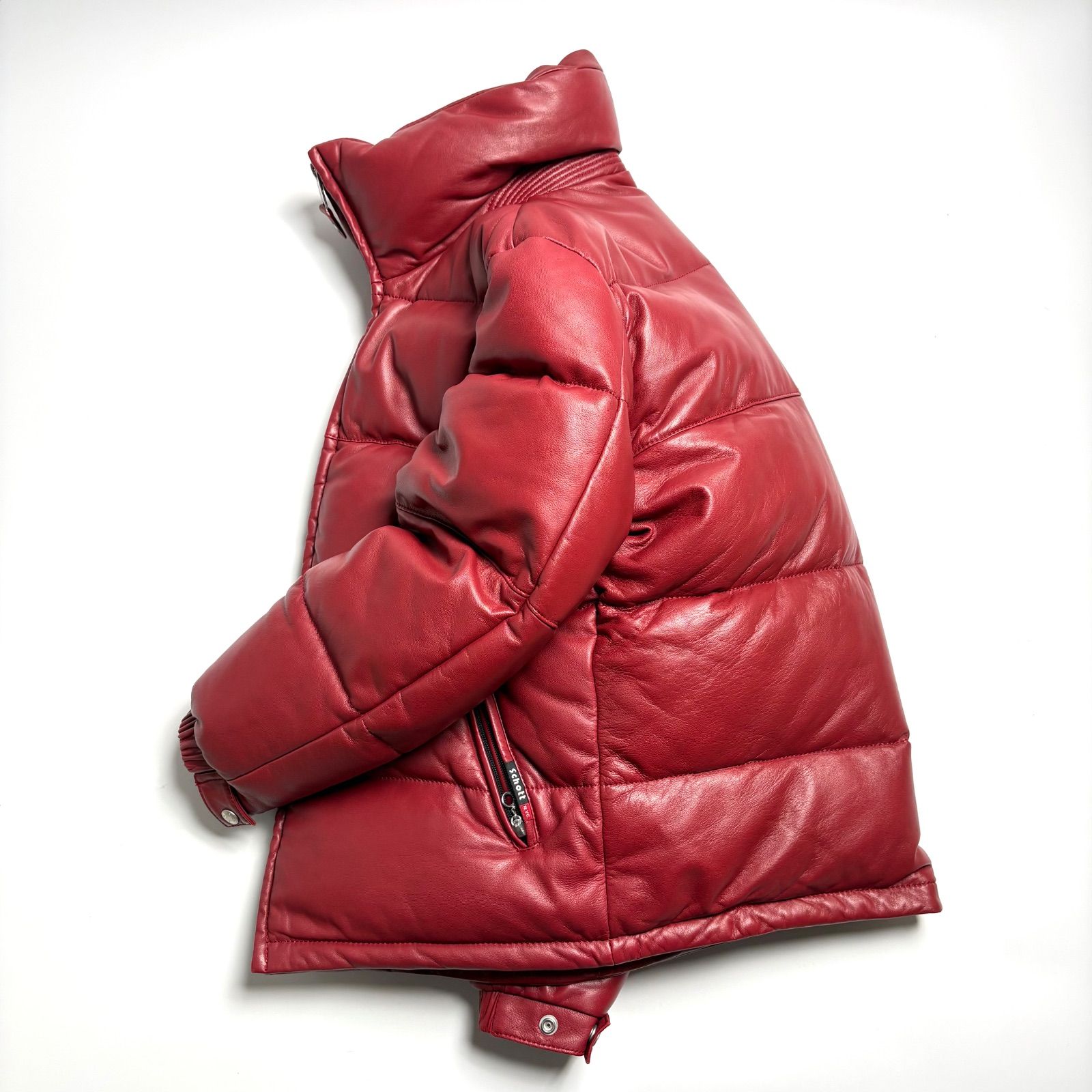 美品/希少✨schott レザー ダウンジャケット　本革　赤茶　38 USA製 羊革】Schott レザー ダウンジャケット 赤 S 本革 ボルドー - メルカリ