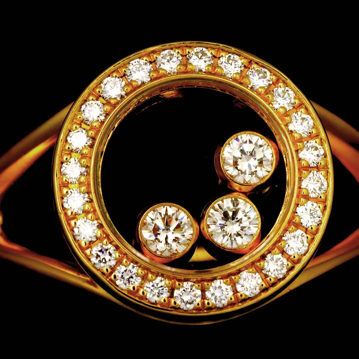 ショパール Chopard ハッピーダイヤ 10号 リング ダイヤ K18 YG