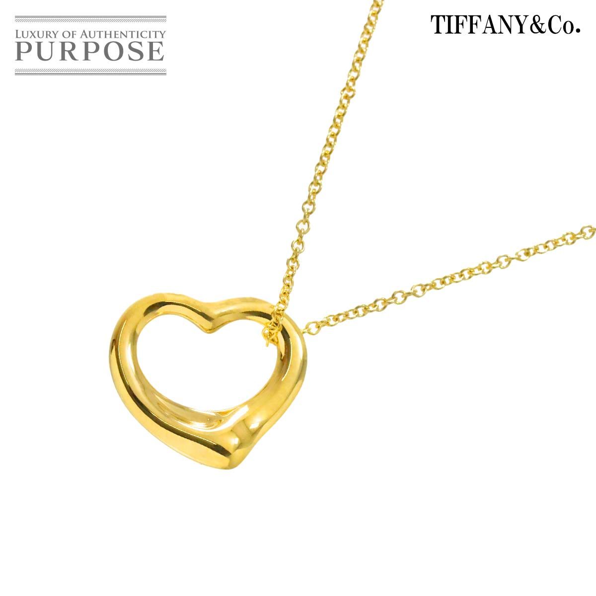 ティファニー TIFFANY&Co. オープンハート 幅15.6mm ネックレス 40cm