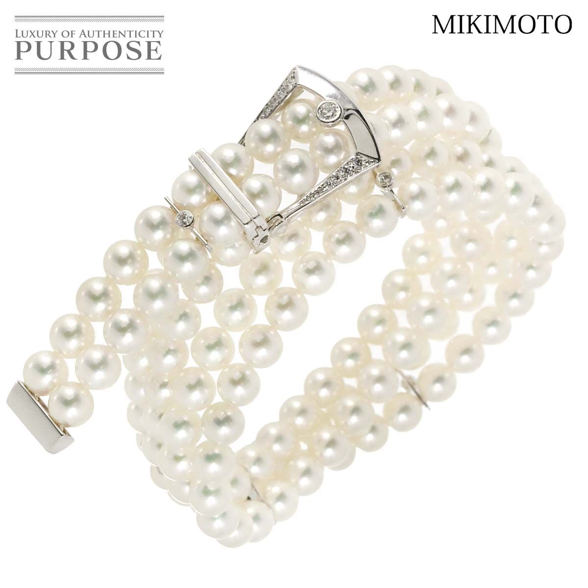 ミキモト MIKIMOTO ブークル プレシューズ アコヤ真珠 ダイヤ 0.13ct