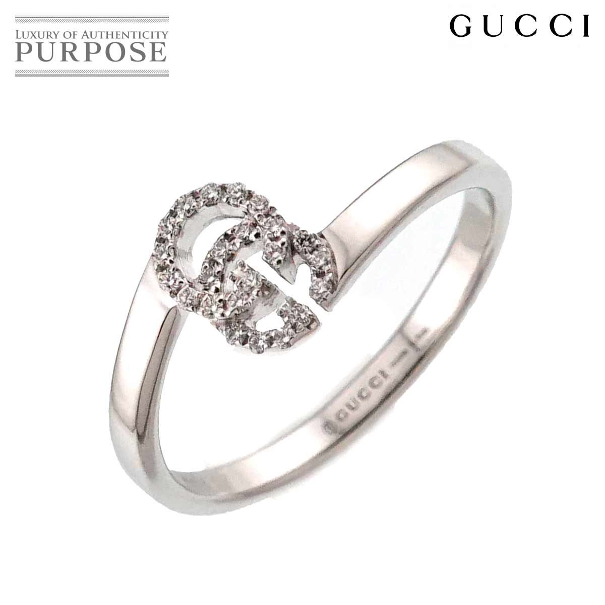 グッチ GUCCI GG ランニング #10 リング ダイヤ K18 WG ホワイト