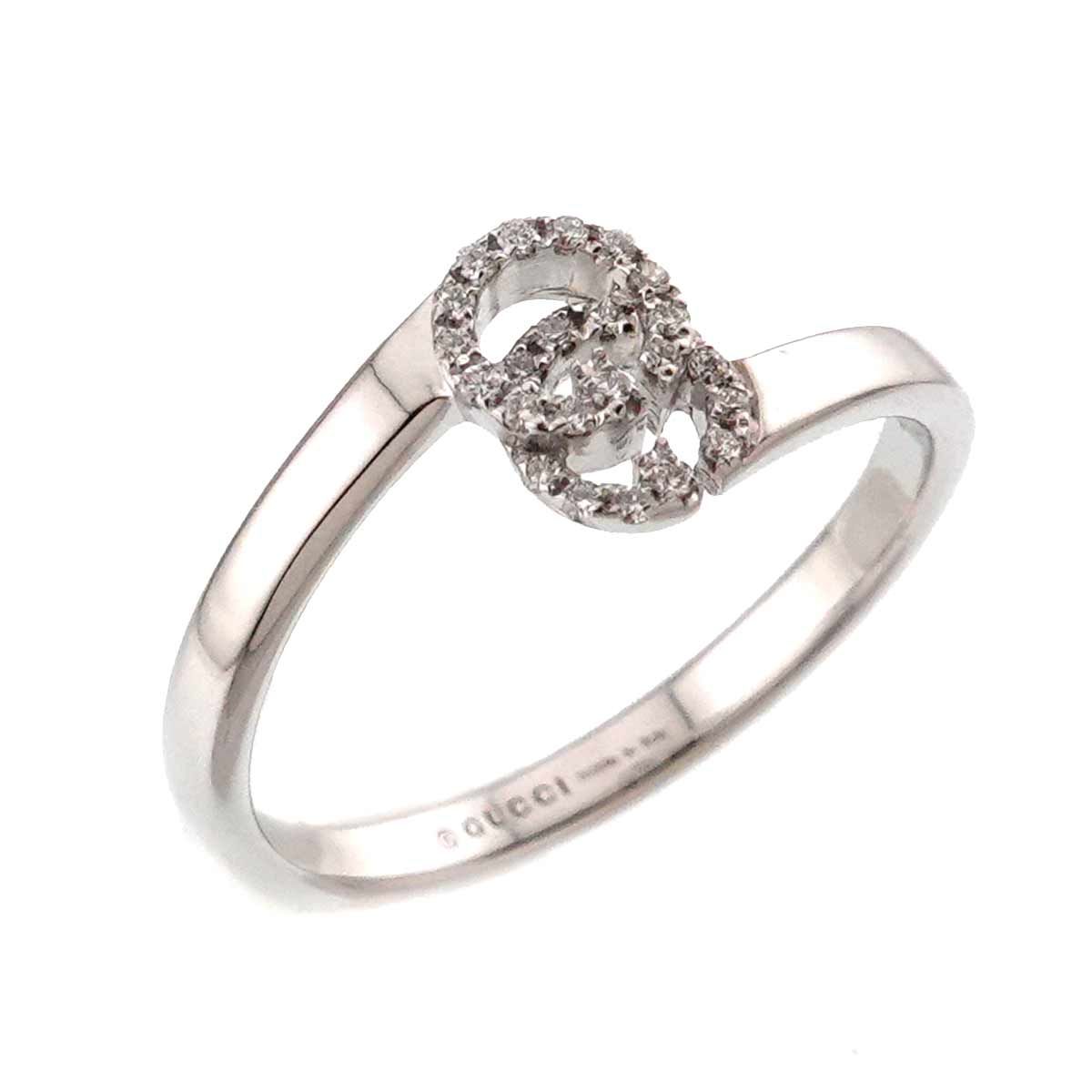 グッチ GUCCI GG ランニング #10 リング ダイヤ K18 WG ホワイト