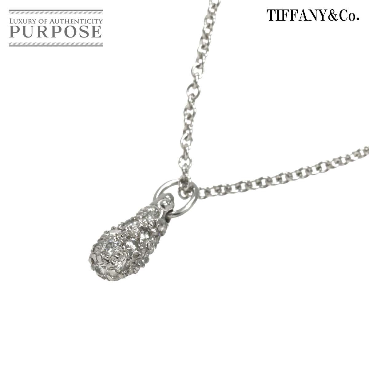 ティファニー TIFFANY&CO. ティアドロップ ダイヤ ネックレス 40cm Pt