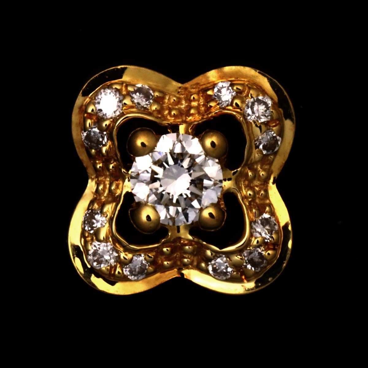 モーブッサン MAUBOUSSIN チャンス オブ ラブ ダイヤ ピアス K18 YG 