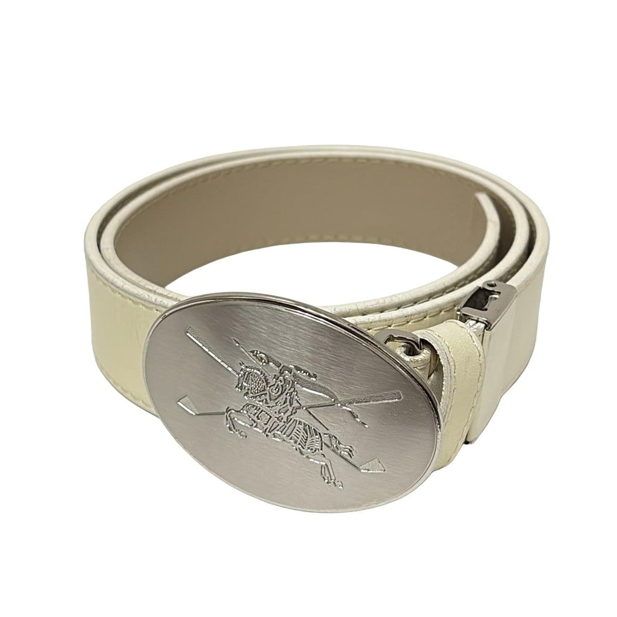 BURBERRYGOLF バーバリーゴルフ ベルト - 白 レザー