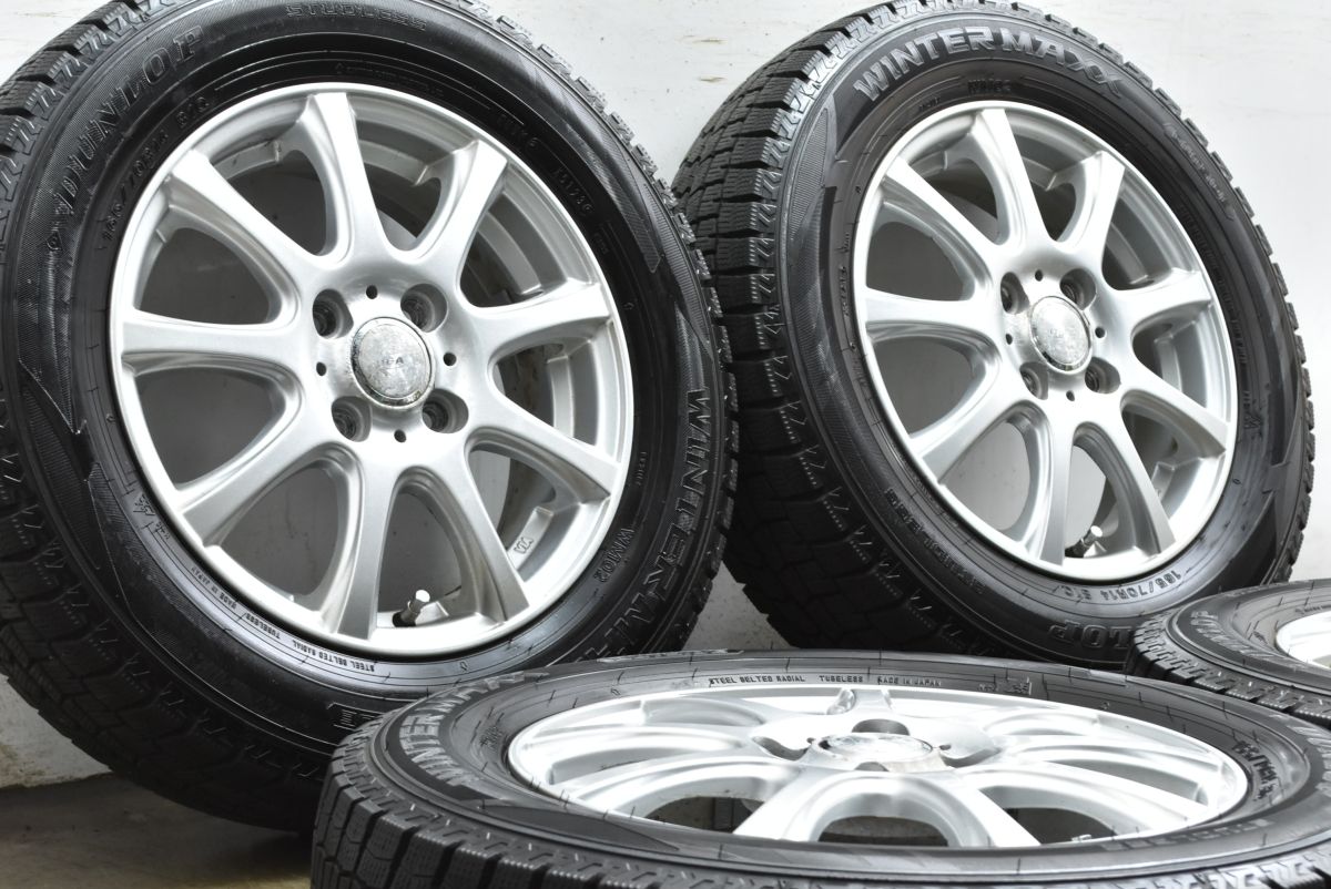 バリ溝 DUFACT 14 in 4 5 J 45 PCD 100 ウィンターマックスWM 02 165 70 R アクア ヴィッツ スペイド パッソ マーチ デミオ スイフト