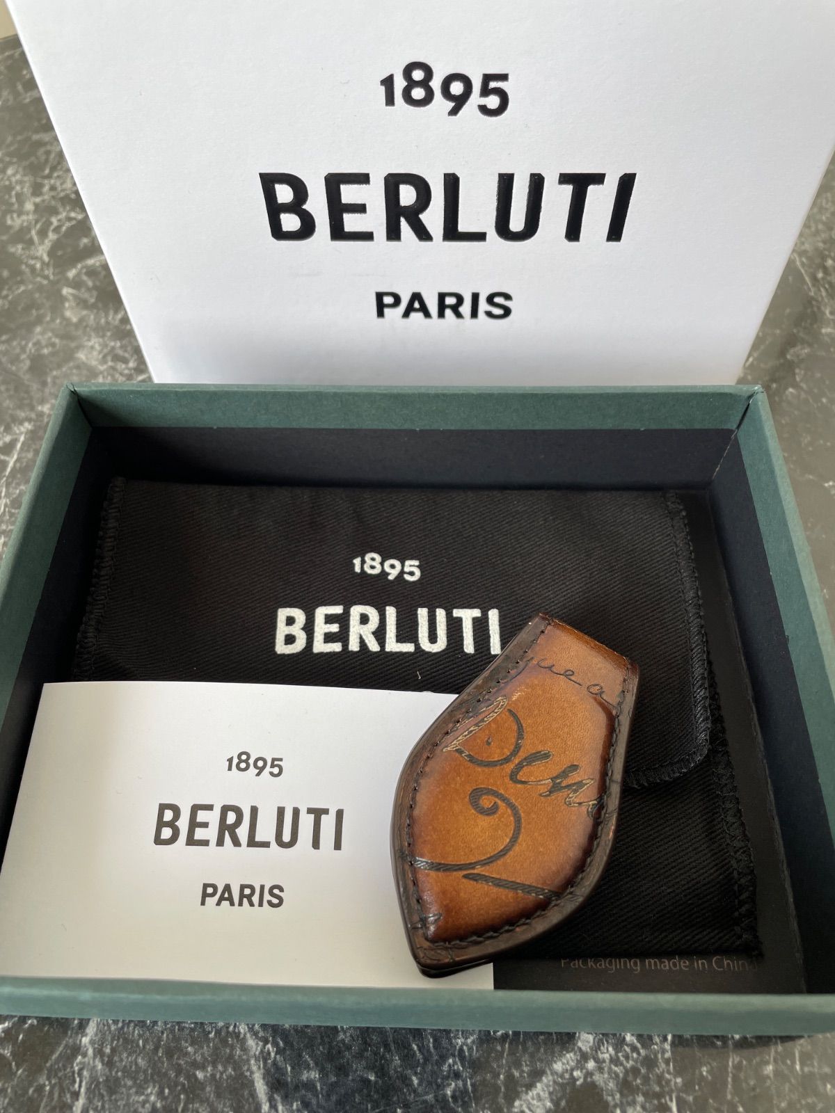 Berluti ベルルッティ カリグラフィ マネークリップ コンパクト ブラウン