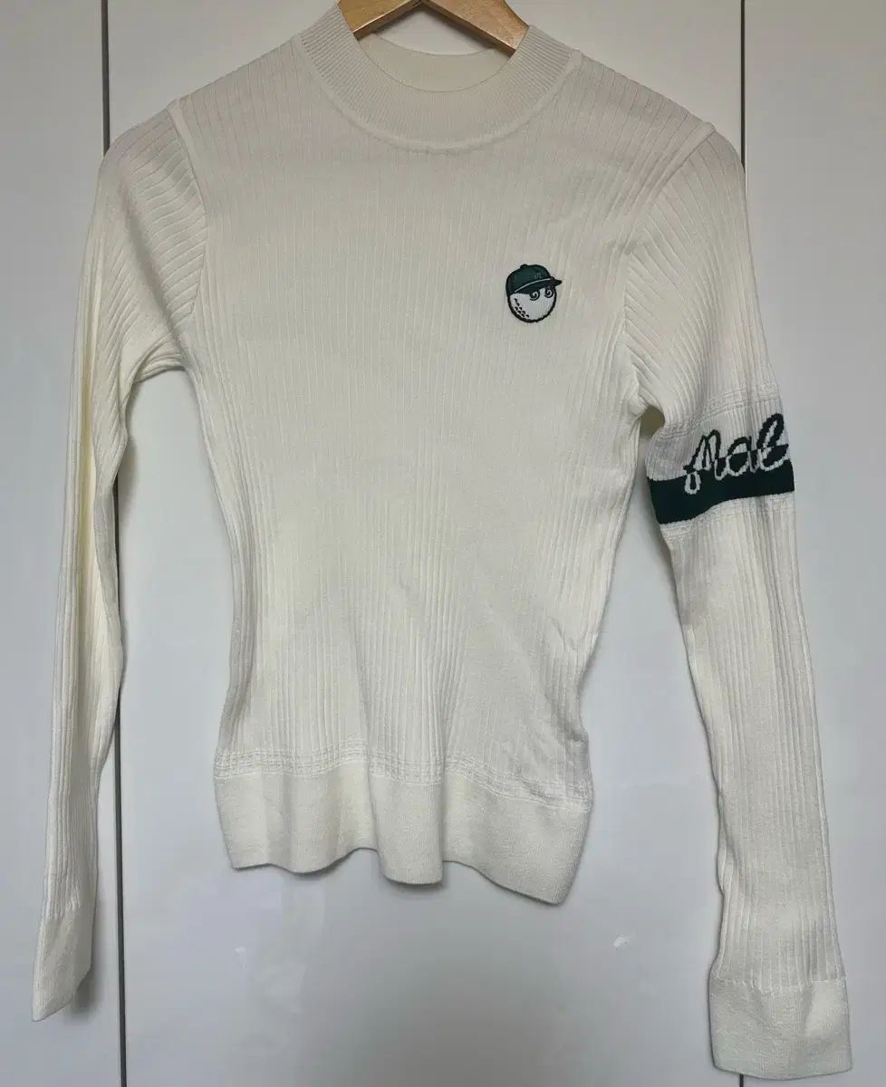 マルボンゴルフ 白 リーブ ニット 長袖Tシャツ