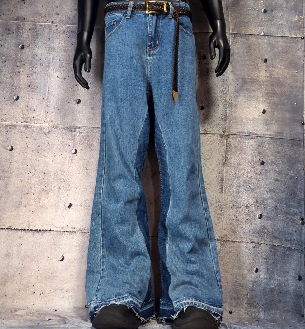⑰オリジナル リメイク デニム ワイドフレア ジーンズ ドッキング