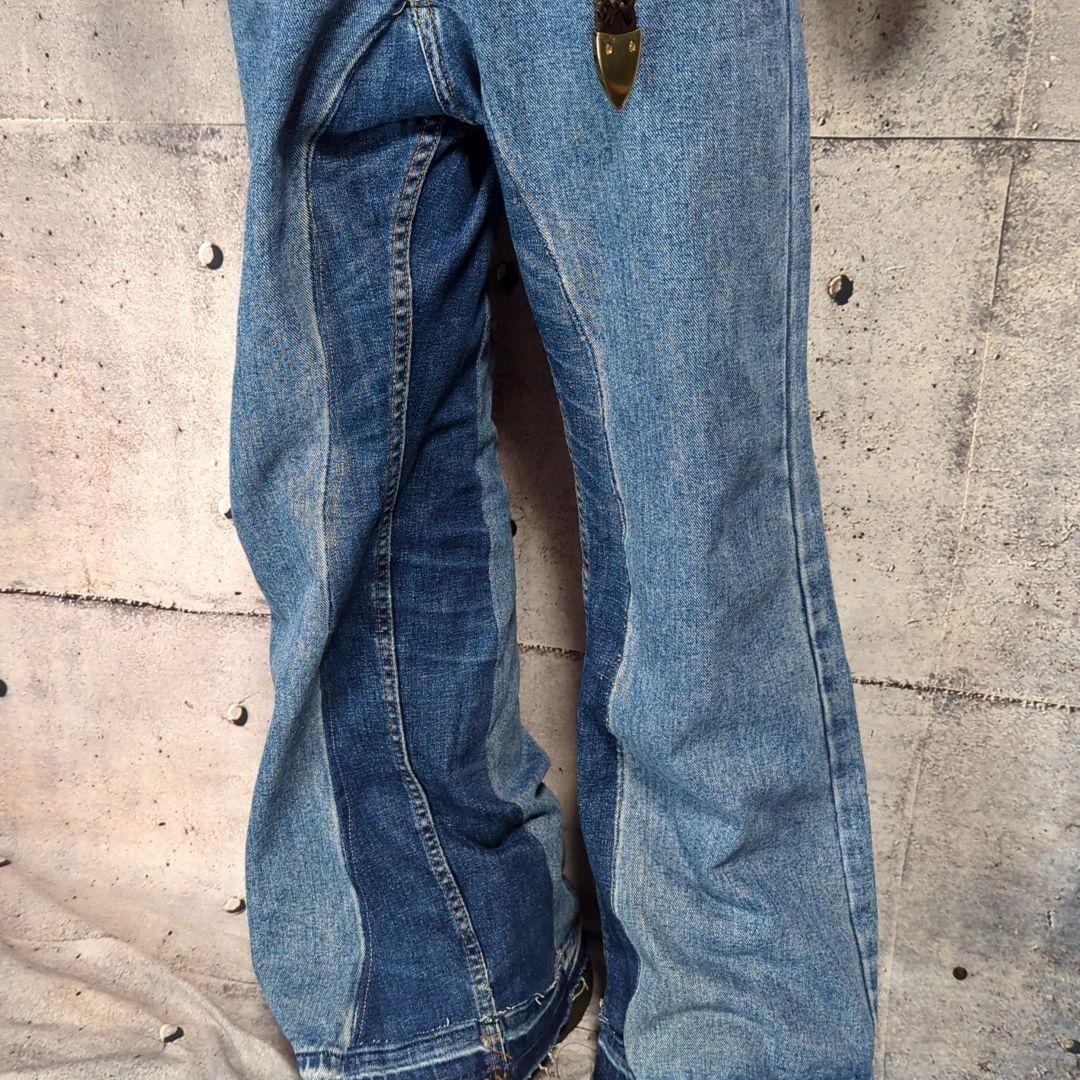 ⑰オリジナル リメイク デニム ワイドフレア ジーンズ ドッキング