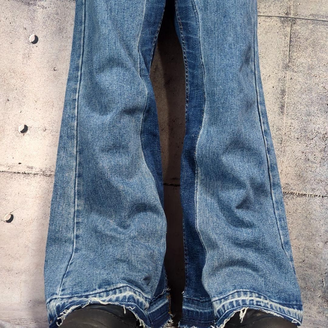 ⑰オリジナル リメイク デニム ワイドフレア ジーンズ ドッキング