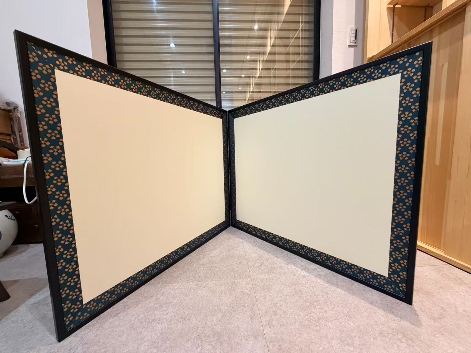 風炉先屏風 茶道具 屏風 二枚折屏風