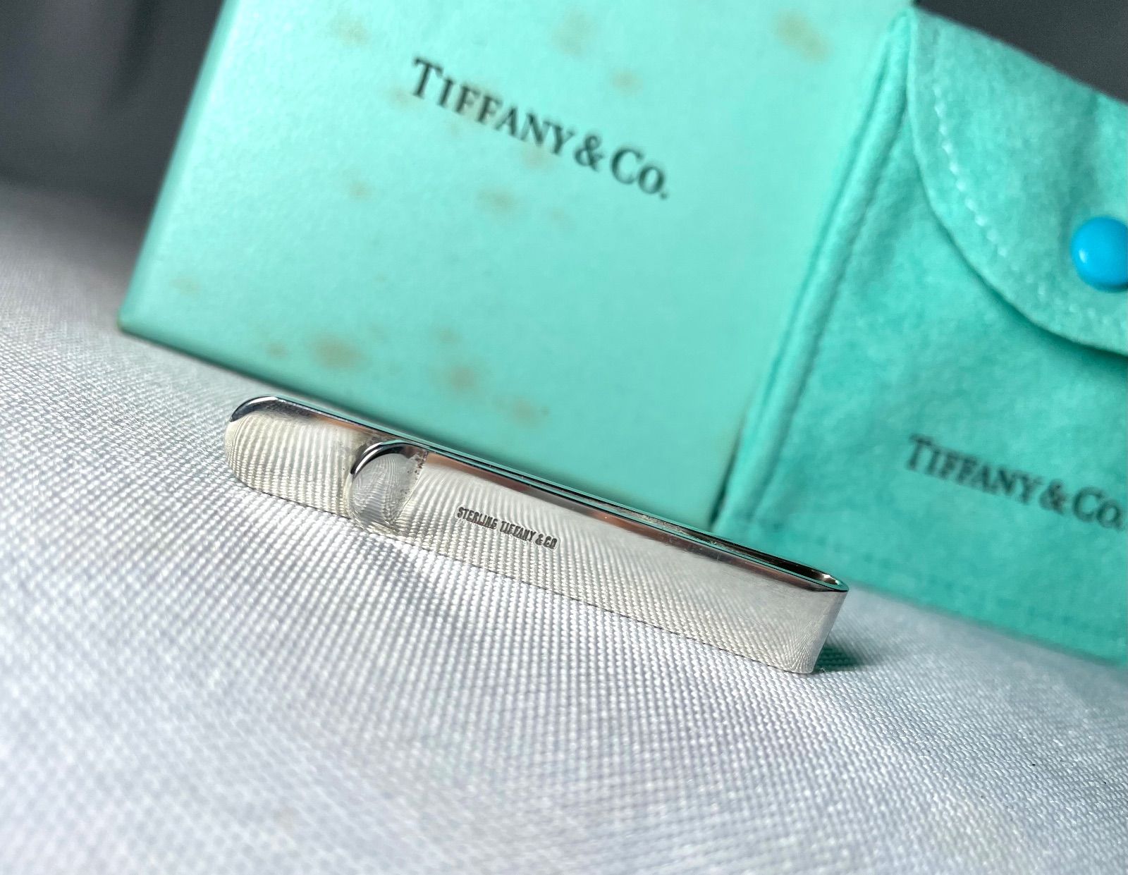 美品 TIFFANY ティファニー 鏡面スターリングシルバー ストライプ