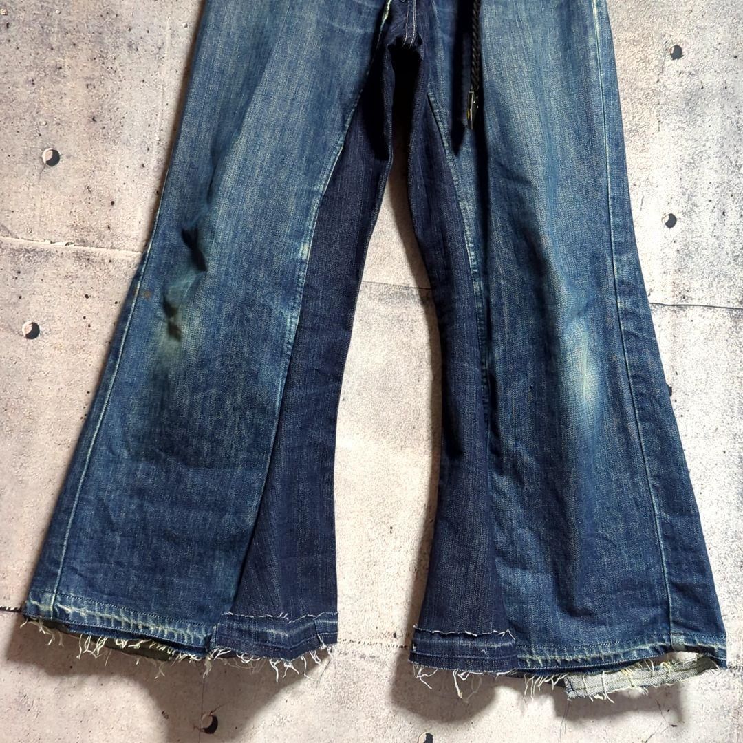 ⑥オリジナル リメイク デニム ワイドフレア ジーンズ ドッキング