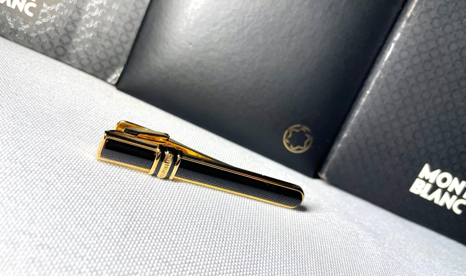 美品 希少 MONTBLANC モンブラン ブラックオニキス装飾&ブランドロゴ