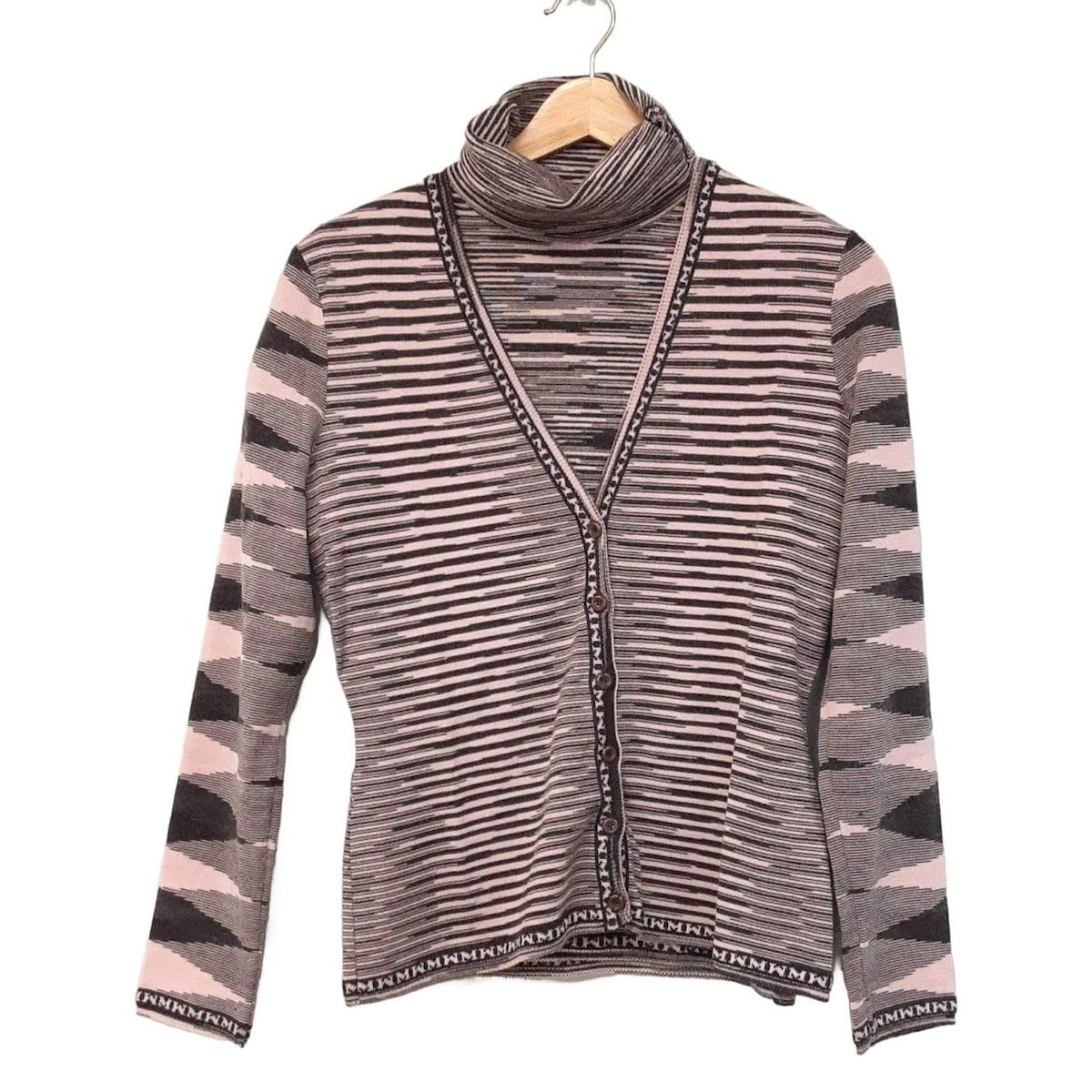 ミッソーニ　アンサンブル MISSONI(ミッソーニ) アンサンブル レディース美品 - ライトピンク×黒
