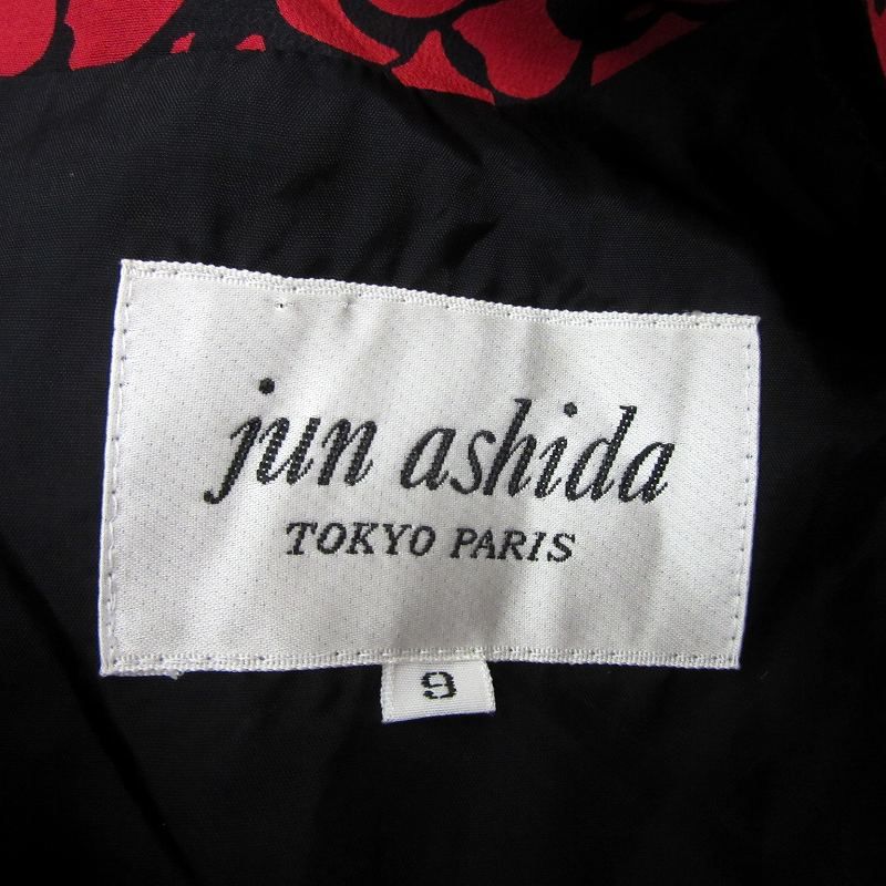 美品♡　ジュンアシダ　全角度美しい♡　大きいサイズ♡　ミモレ丈　ワンピース ジュンアシダ jun ashida ワンピース ミモレ丈 長袖 Vネック 総柄