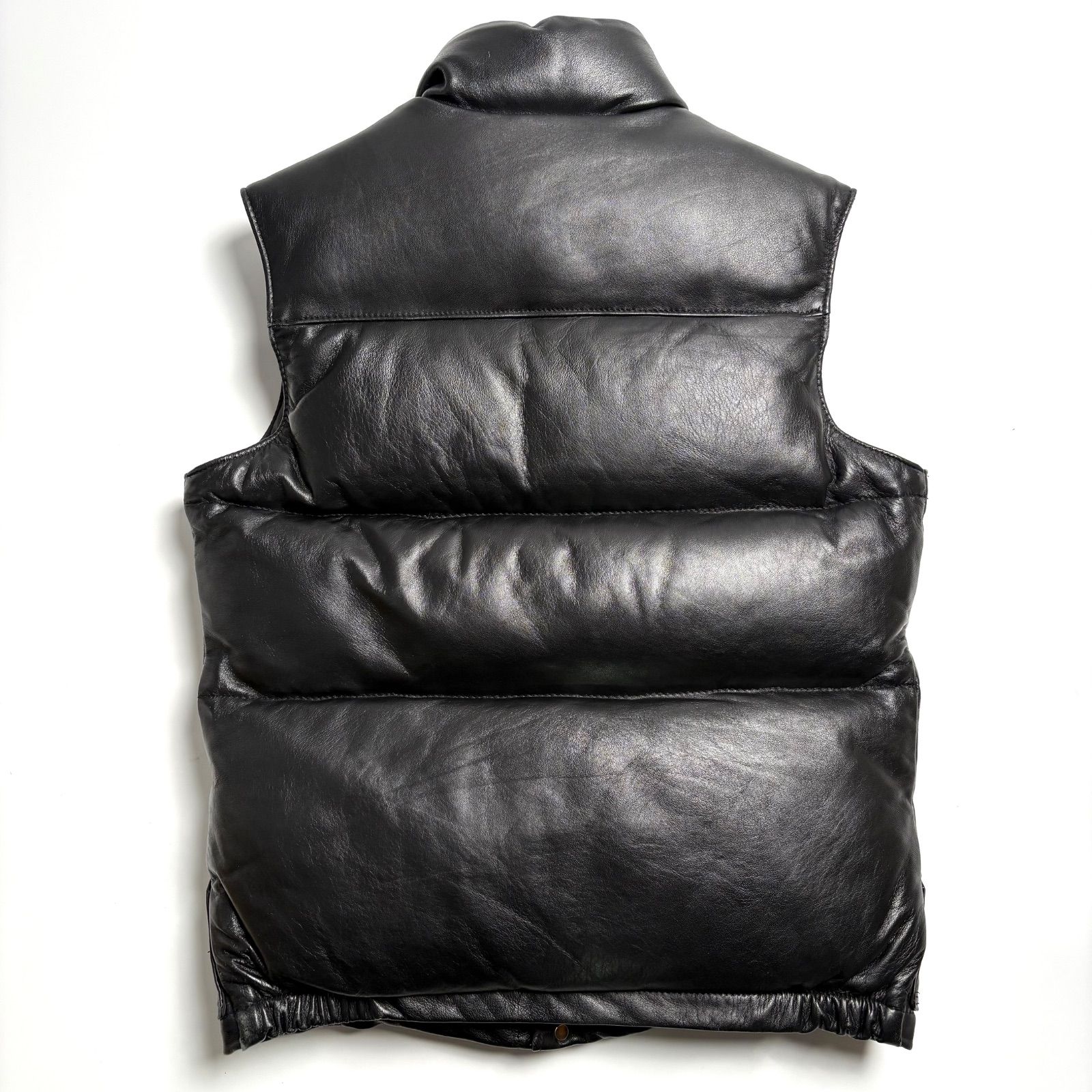 米国製】Schott レザー ダウンベスト 204D 黒 S 牛革 本革 - メルカリ