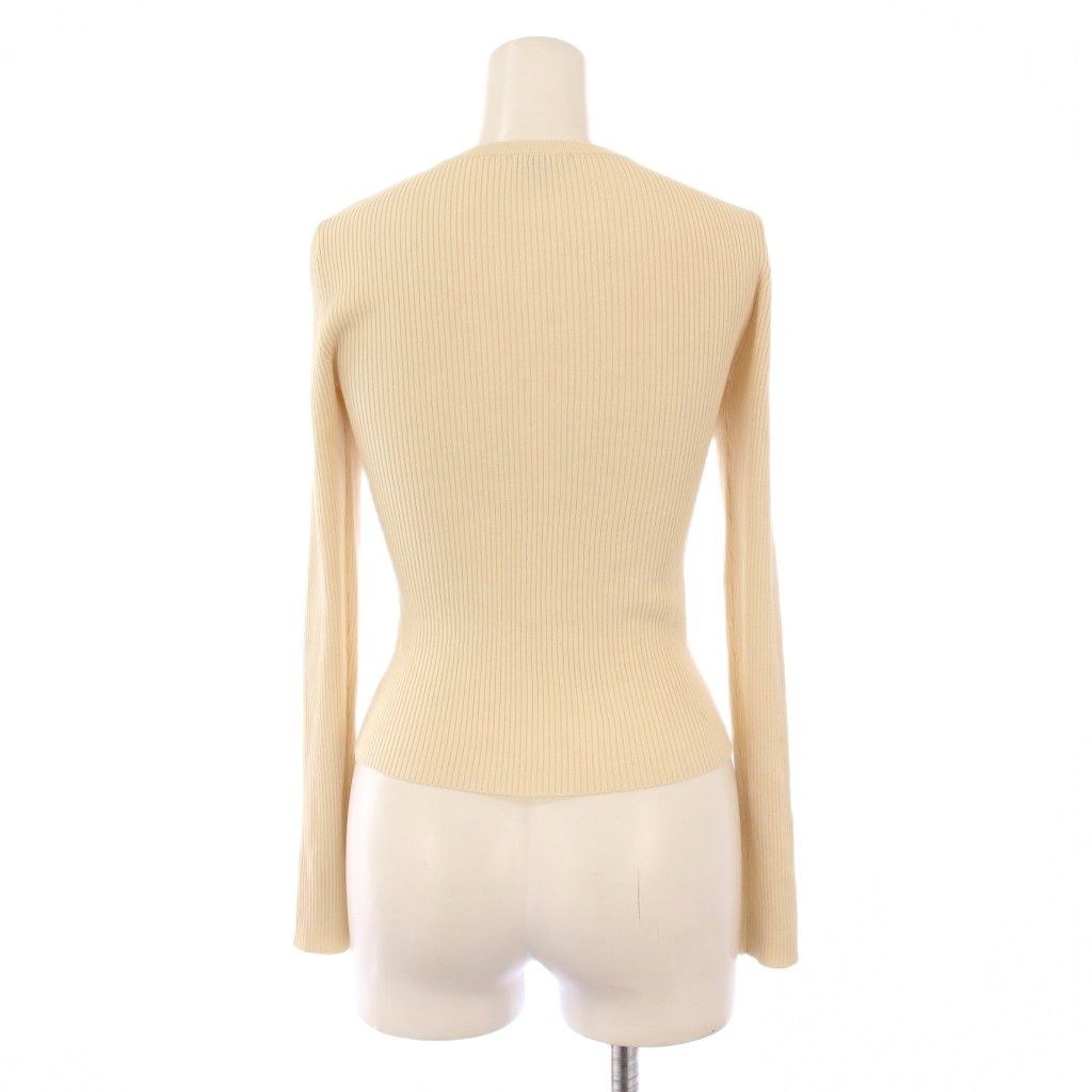 【TOCCA⭐︎トッカ】シルクリブカーディガン アイボリー XS トッカ TOCCA ニットカーディガン リブ 長袖 クルーネック ストレッチ