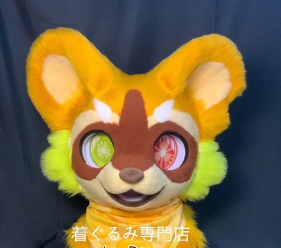 熊 ファースーツ マスク 着ぐるみセット グリーン ケモノ 全頭ヘッド ぬいぐるみ コスプレ コスチューム