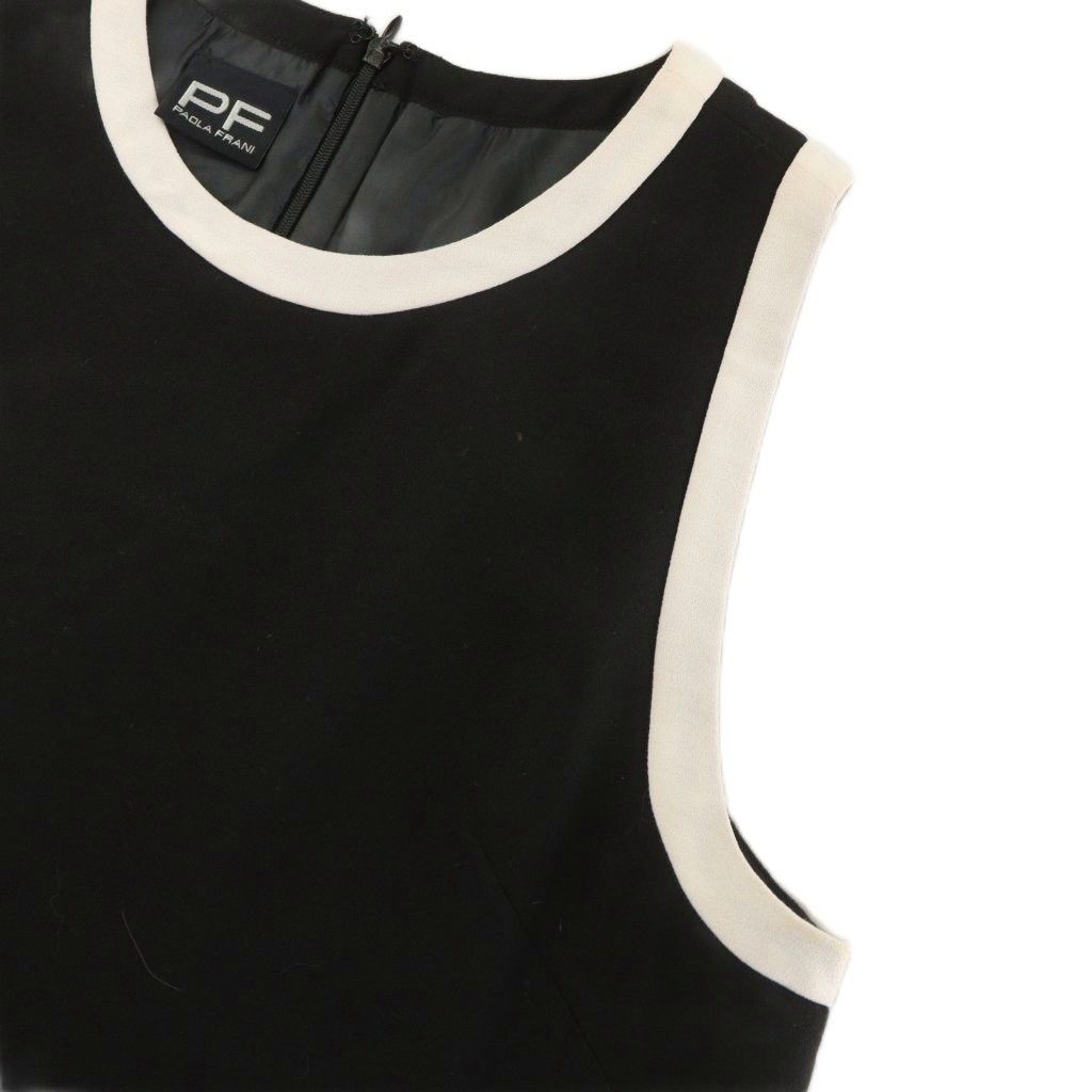 パオラフラーニ PAOLA FRANI ノースリーブワンピース ひざ丈 42 黒