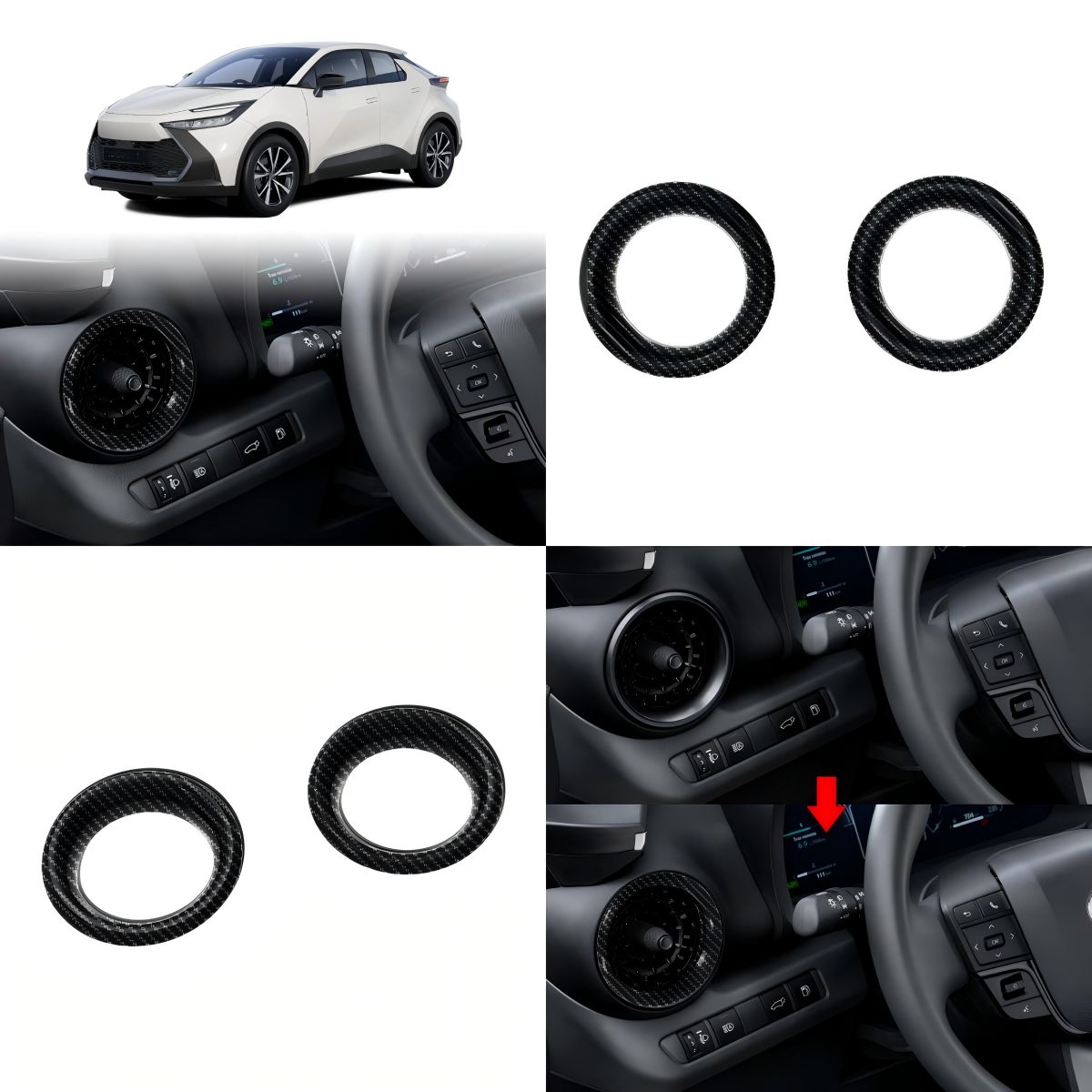 CHR C-HR エアコン送風口ガーニッシュ C-HR メッキ | HR C サイド