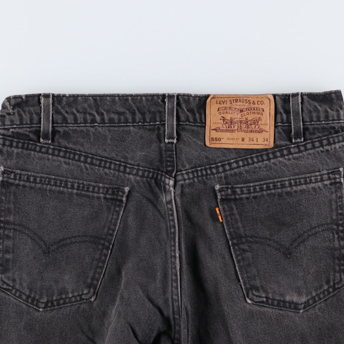  古着 90年代 リーバイス Levi s 40550 4159 RELAXED FIT オレンジタグ ブラックデニム テーパードデニムパンツ evb 030894 その他 メンズ