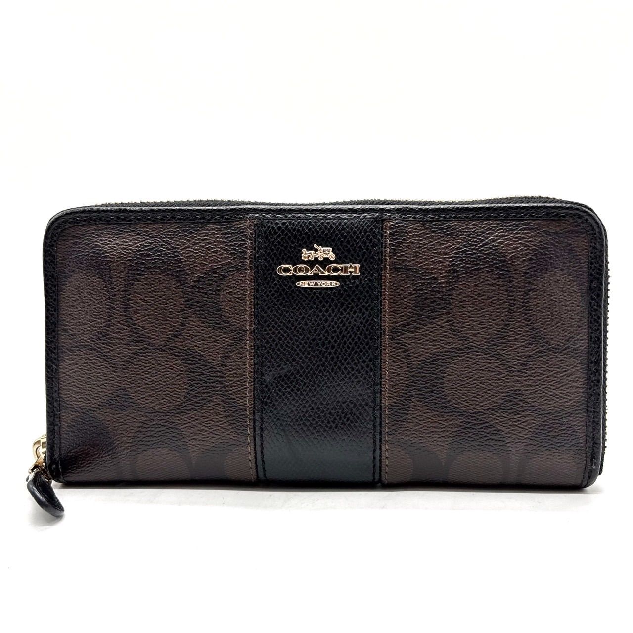 良品】 COACH コーチ 長財布 ロングウォレット シグネチャー pvc 