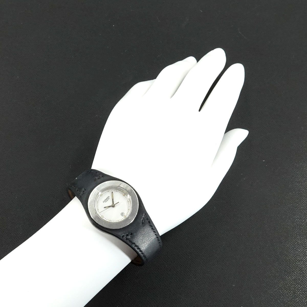 エルメス HERMES アーネ HA3 210 レディース 腕時計 デイト ホワイト