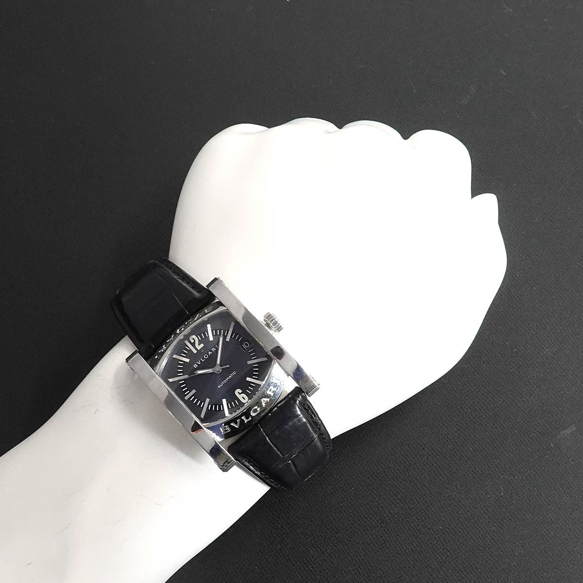 ブルガリ BVLGARI アショーマ AA44S メンズ 腕時計 デイト ネイビー