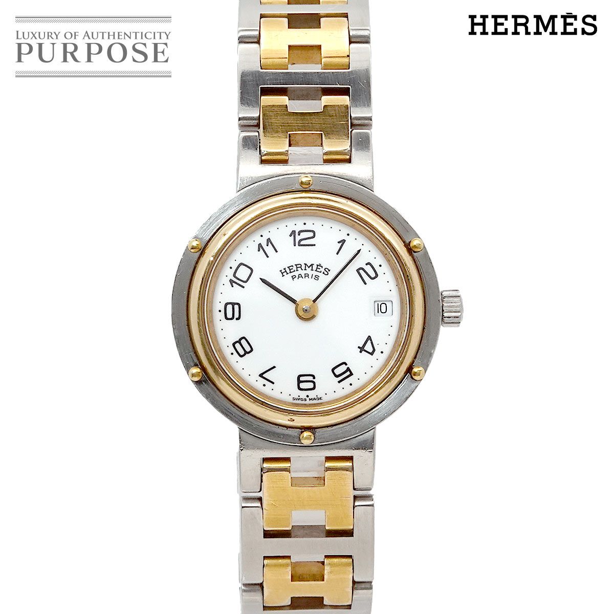 エルメス HERMES クリッパー コンビ ヴィンテージ レディース 腕時計