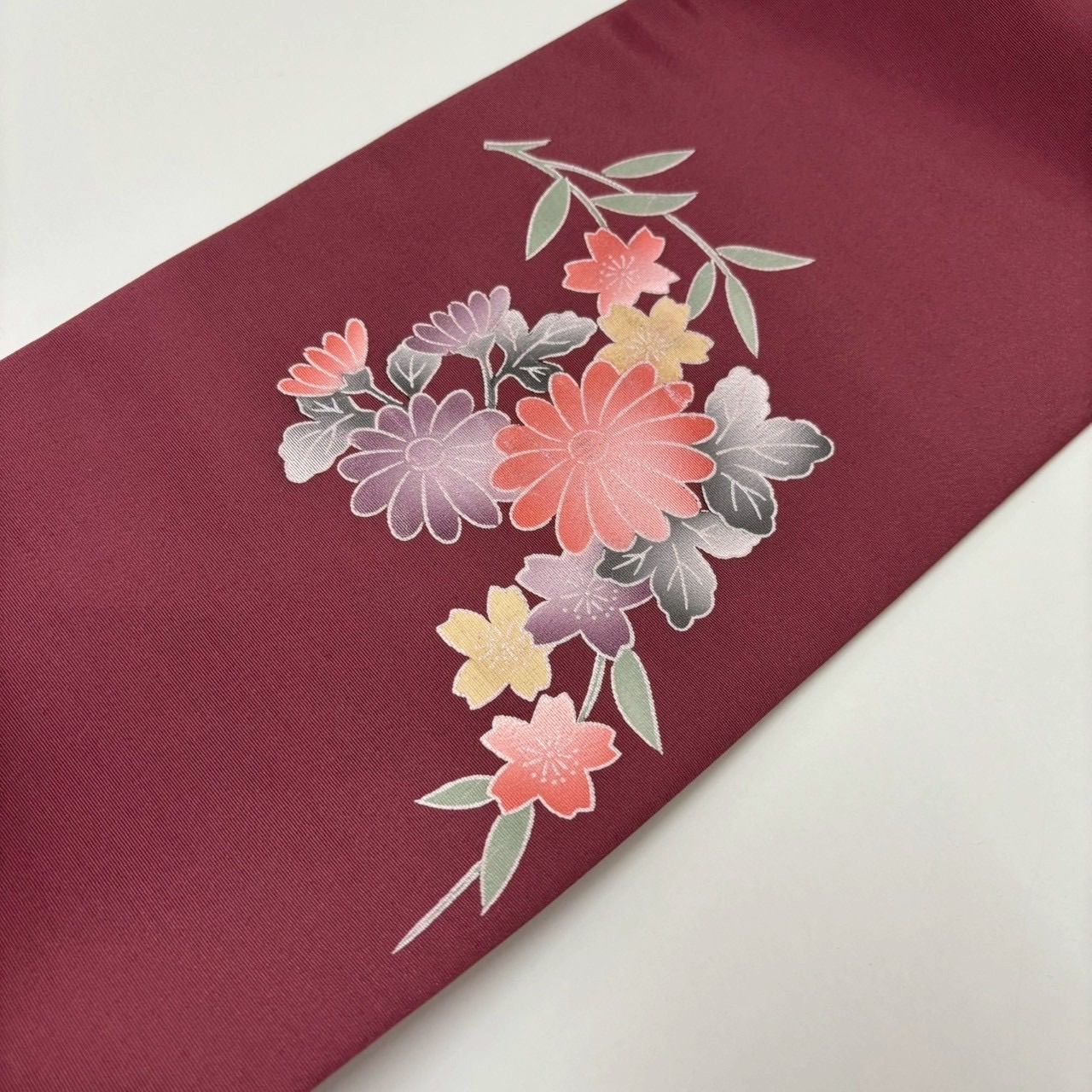 M*E様 作家物 名古屋帯 塩瀬 枝花模様に鳥 九寸 正絹 着物 RO-4875 M*E様 作家物 名古屋帯 塩瀬 枝花模様に鳥 九寸 正絹 着物 RO-4875 M*E