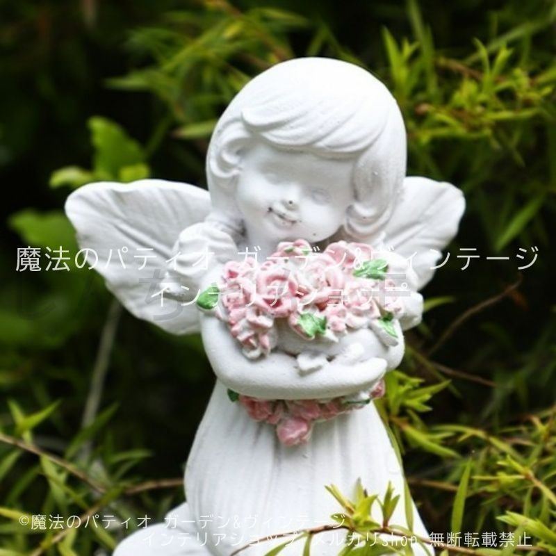 ガーデンオブジェ エンジェル 天使 置物 樹脂 かわいい エレガント
