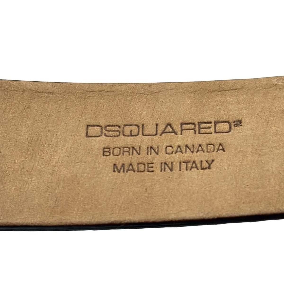  ディースクエアード ベルト M ライトブラウン ダークブラウン シルバー リボン レザー ベルト 小物