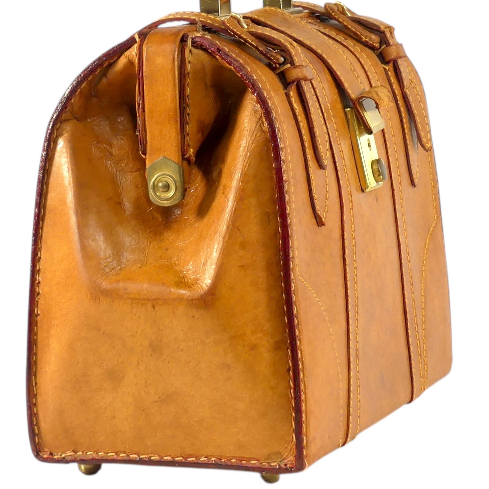 ボストンバッグ 旅行 ドクターバッグ 茶 キャメル ダレスバッグ 鍵付き