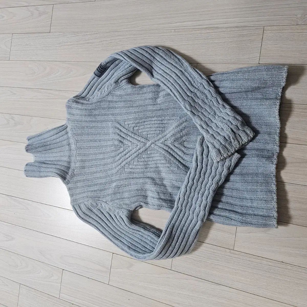 マリテフランソワジルボー ケーブル ニット セーター ブルー