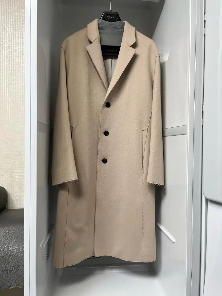 TIME HOMME ライトベージュ カシミア セミオーバーサイズ コート