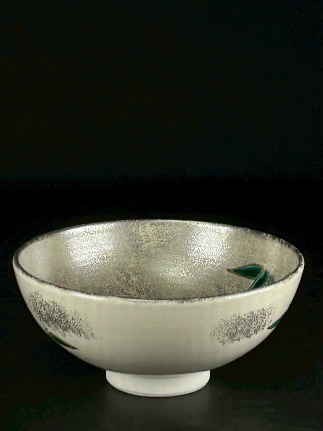 幽玄 加藤利昇 利昇窯 記念碗 共箱 金銀彩 笹ノ絵 抹茶碗