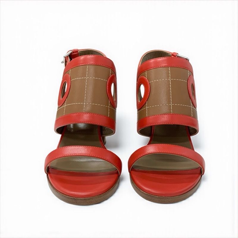 エルメス HERMES ブリンカー サンダル 靴 シューズ レザー レッド