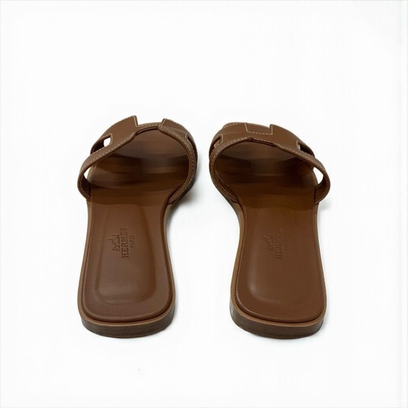HERMES ブラウンレザー ミュール　サンダル エルメス HERMES オラン サンダル 靴 シューズ レザー ブラウン