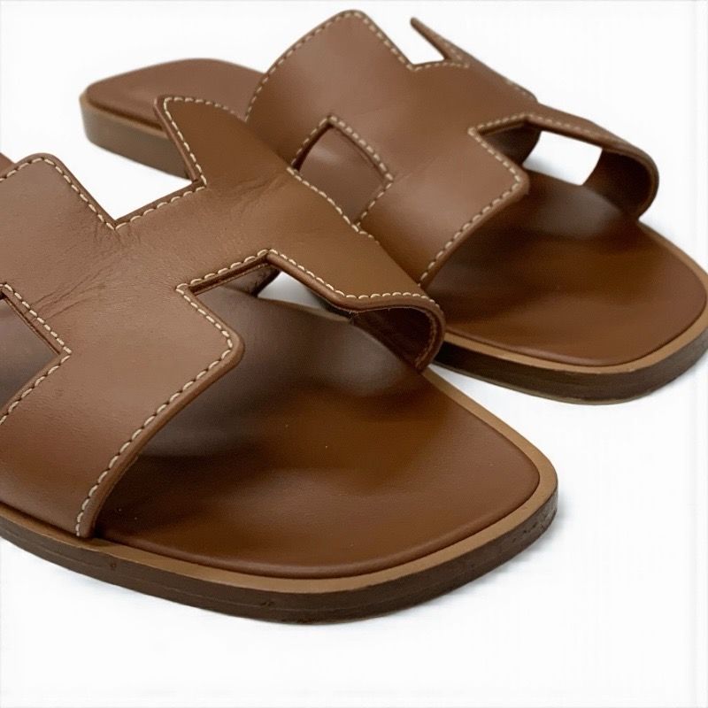 エルメス HERMES オラン サンダル 靴 シューズ レザー ブラウン